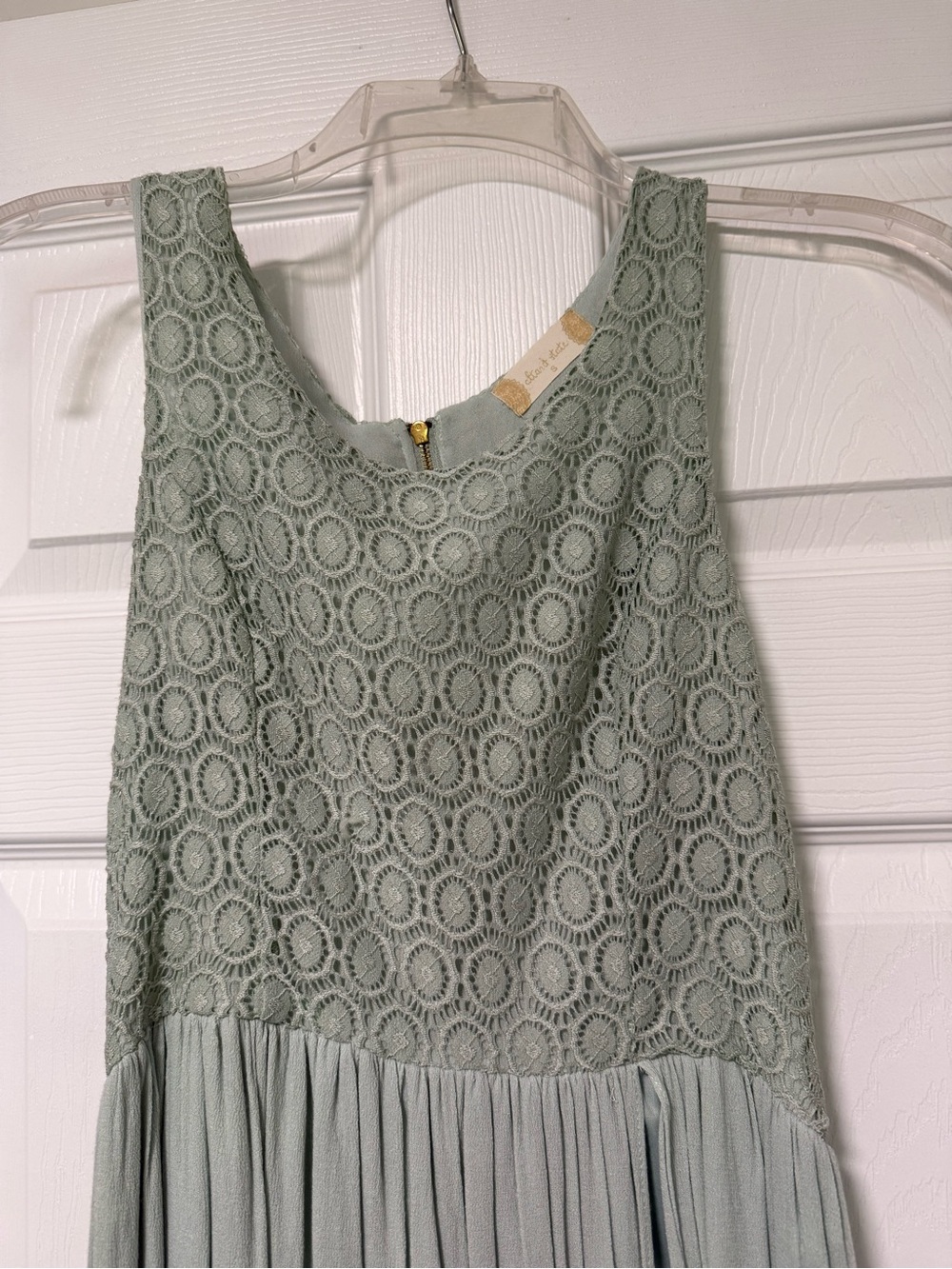 Altar'd State Sage Green Lace Bodice Chiffon Skirt Wedding Dress